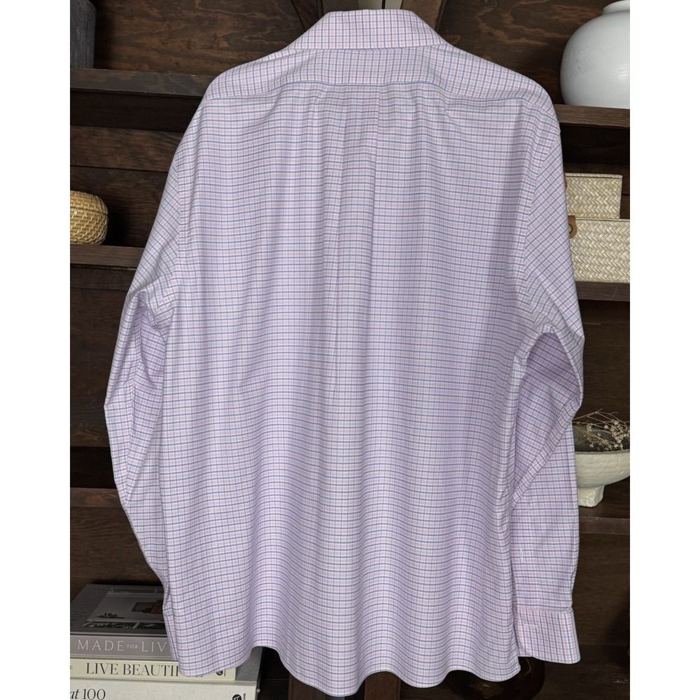 Brooks Brothers 1818 Regular Polo Shirt Mens XL Pink Non-Iron Long Sleeve Button - Picture 6 of 7